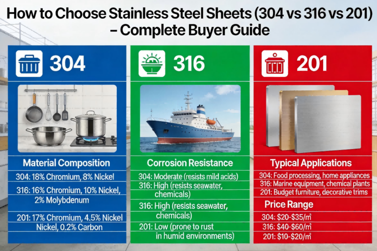 How to Choose Stainless Steel Sheets (304 vs 316 vs 201)