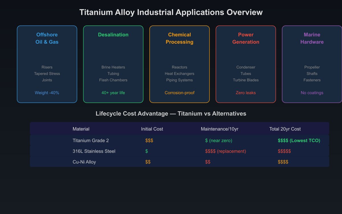 Large-scale industrial titanium alloy chemical processing equipment including reactor vessel, heat exchanger, and piping system installed in a modern chemical manufacturing plant